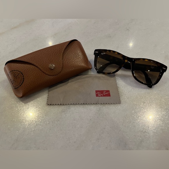 Ray-Ban Accessories - Ray-Ban Folding Wayfarer Tortoise Sunglasses